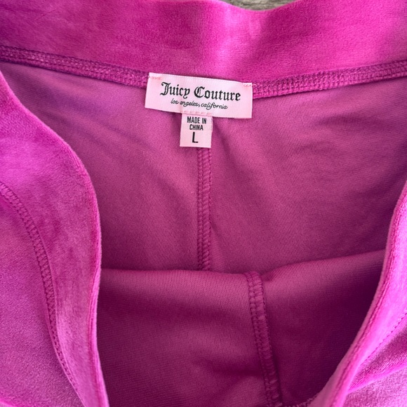 NWOT Juicy Couture Pink Velour Rhinestone Logo Lounge Pants Size L Y2K - Picture 4 of 6